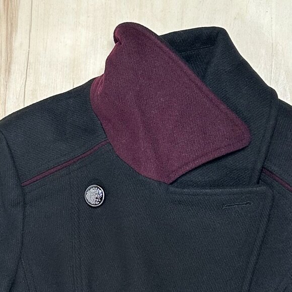 NWT - Vince Camuto Wing-Collar Double-Breasted‎ Coat Black Size M Women's NEW - Picture 12 of 12